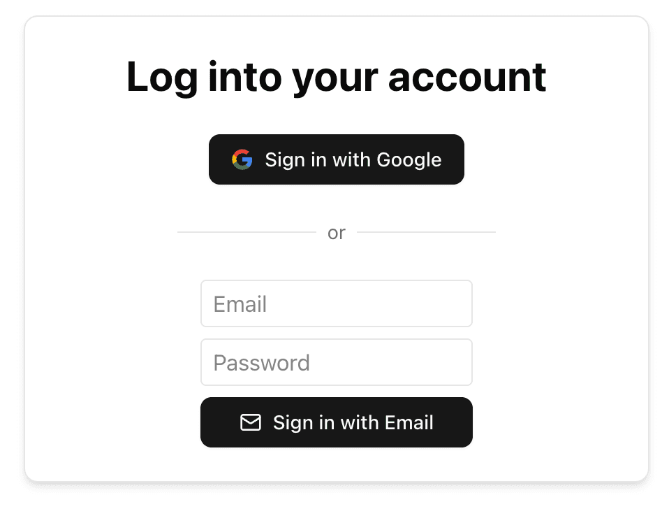 Screenshot of login or registration page